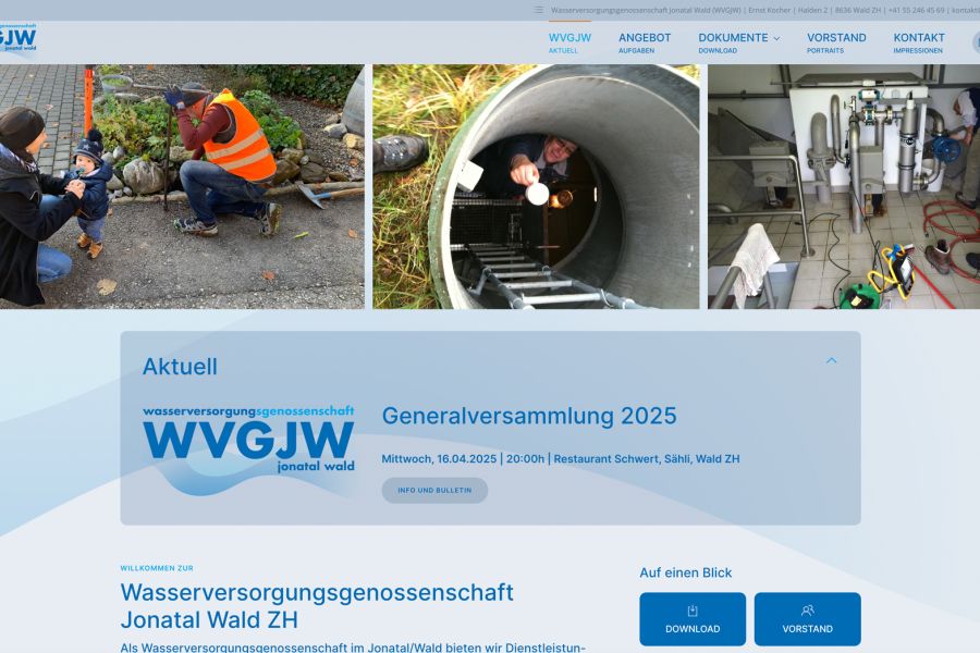 Trinkwasserversorgung Jonatal Wald ZH